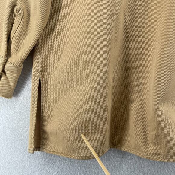 Vintage LEVIS Shirt Mens M Red Batwing Twill Button Up Utility Long Sleeve Brown - Picture 13 of 16